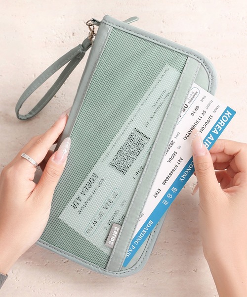 CALIFORNIA OUTFITTERS（カリフォルニア アウトフィッターズ）の「1D4-MT【RFIDブロッキング】メッシュ ストラップ付パスポートケース（パスポートケース・レディース・グレー/ブラック/ピンク/グリーン・ONESIZE）」の9枚目の写真