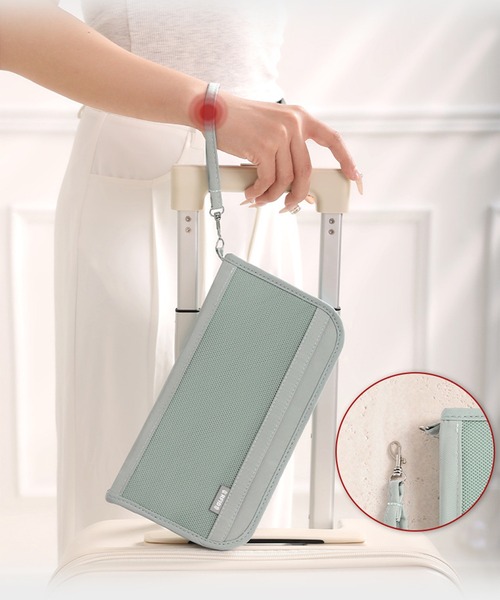 CALIFORNIA OUTFITTERS（カリフォルニア アウトフィッターズ）の「1D4-MT【RFIDブロッキング】メッシュ ストラップ付パスポートケース（パスポートケース・レディース・グレー/ブラック/ピンク/グリーン・ONESIZE）」の11枚目の写真