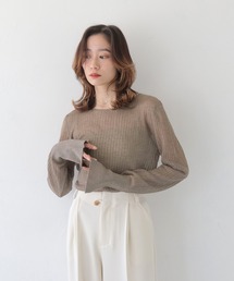 【CLEIO】シアーリブニット SHEER RIB KNIT