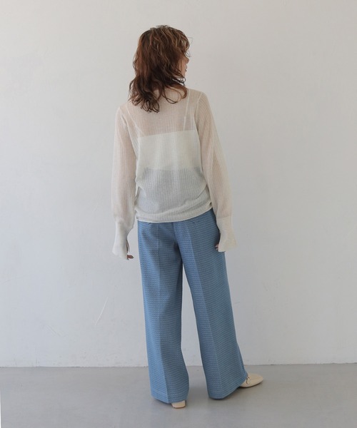 CLEIO（クレイオ）の「【CLEIO】シアーリブニット SHEER RIB KNIT（ニット/セーター・レディース・チャコールグレー/ホワイト系その他/モカ/グリーン系その他・FREE）」の15枚目の写真