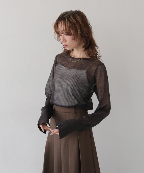 CLEIO（クレイオ）の「【CLEIO】シアーリブニット SHEER RIB KNIT（ニット/セーター・レディース・チャコールグレー/ホワイト系その他/モカ/グリーン系その他・FREE）」の20枚目の写真
