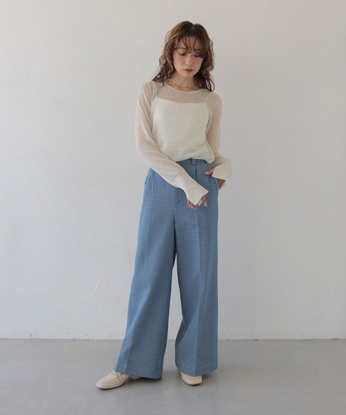 CLEIO（クレイオ）の「【CLEIO】シアーリブニット SHEER RIB KNIT（ニット/セーター・レディース・チャコールグレー/ホワイト系その他/モカ/グリーン系その他・FREE）」の11枚目の写真