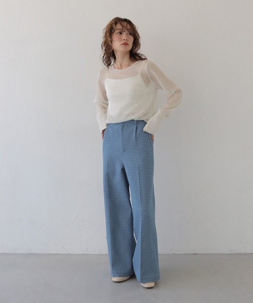 CLEIO（クレイオ）の「【CLEIO】シアーリブニット SHEER RIB KNIT（ニット/セーター・レディース・チャコールグレー/ホワイト系その他/モカ/グリーン系その他・FREE）」の12枚目の写真