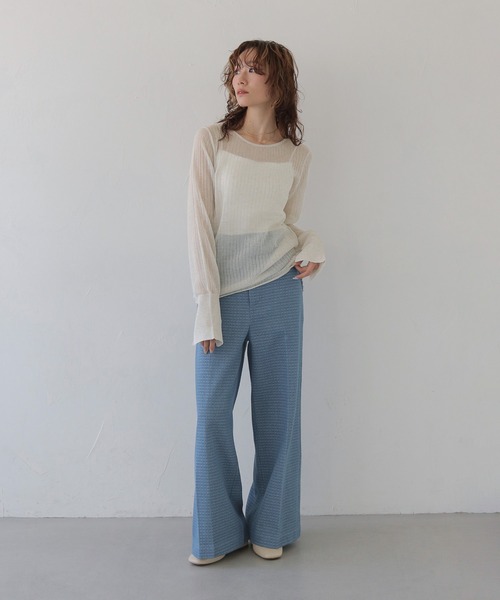 CLEIO（クレイオ）の「【CLEIO】シアーリブニット SHEER RIB KNIT（ニット/セーター・レディース・チャコールグレー/ホワイト系その他/モカ/グリーン系その他・FREE）」の13枚目の写真