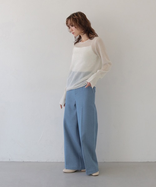 CLEIO（クレイオ）の「【CLEIO】シアーリブニット SHEER RIB KNIT（ニット/セーター・レディース・チャコールグレー/ホワイト系その他/モカ/グリーン系その他・FREE）」の14枚目の写真
