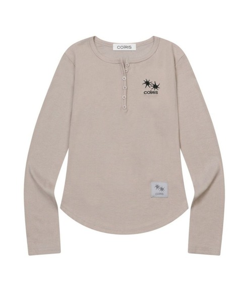 COIRIS_(コイリス)の「◇COIRIS◇ブランド直輸入正規品/アリーナ ボタン ロングスリーブ Tシャツ ARINA BUTTON LONG SELLVE T(Tシャツ/カットソー・レディース・グレー/ブラック/ホワイト/ベージュ・FREE)」の4枚目の写真
