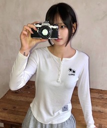 ◇COIRIS◇ブランド直輸入正規品/アリーナ ボタン ロングスリーブ Tシャツ ARINA BUTTON LONG SELLVE T