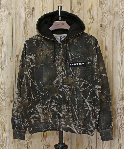 AVIREX（アヴィレックス）の「ZIP UP HOODIE"REAL TREE CAMO"（パーカー・メンズ・ブラック/カモフラージュ・M/XL/L）」の8枚目の写真