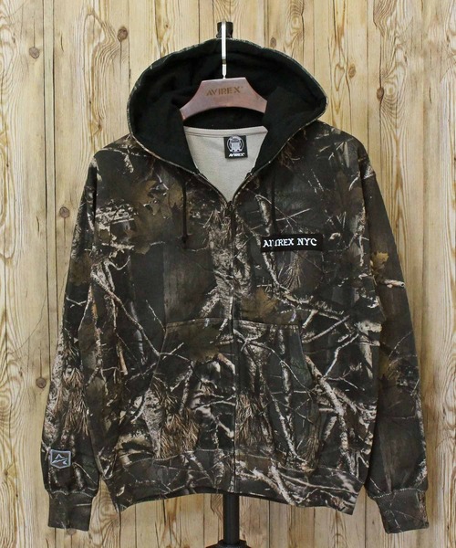 AVIREX（アヴィレックス）の「ZIP UP HOODIE"REAL TREE CAMO"（パーカー・メンズ・ブラック/カモフラージュ・M/XL/L）」の9枚目の写真