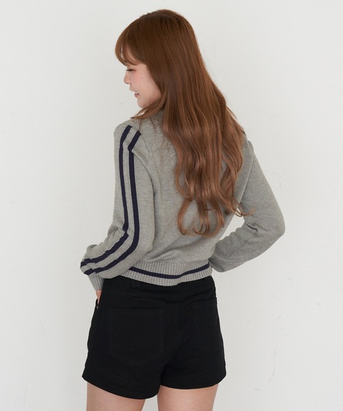 RAY CASSIN(レイカズン)の「スキッパーラインロゴニット(ニット/セーター・レディース・レッド/アイボリー/グレー/ネイビー・FREE)」の7枚目の写真