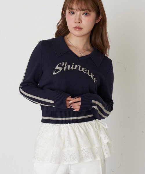 RAY CASSIN(レイカズン)の「スキッパーラインロゴニット(ニット/セーター・レディース・レッド/アイボリー/グレー/ネイビー・FREE)」の20枚目の写真