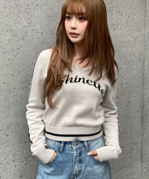 RAY CASSIN(レイカズン)の「スキッパーラインロゴニット(ニット/セーター・レディース・レッド/アイボリー/グレー/ネイビー・FREE)」の19枚目の写真