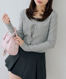 レースアップドッキング長袖Tシャツ