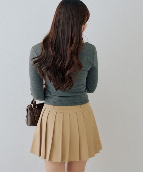 Another Branch olive des olive（アナザーブランチオリーブデオリーブ）の「レースアップドッキング長袖Ｔシャツ（Tシャツ/カットソー・レディース・チャコールグレー/グレー/ブラック・FREE）」の16枚目の写真