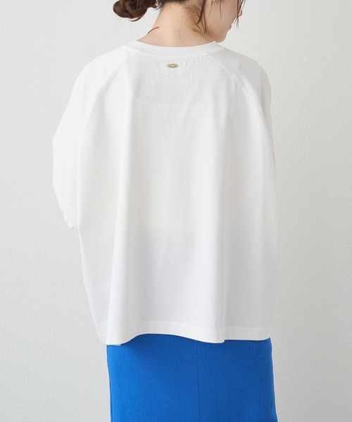 PUAL CE CIN(ピュアルセシン)の「プレーティング天竺オーバーサイズカットソー(Tシャツ/カットソー・レディース・ネイビー/オフホワイト/ベージュ・FREE)」の6枚目の写真