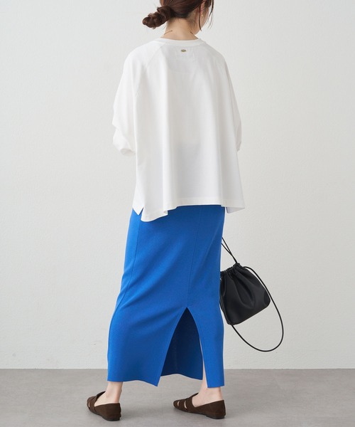PUAL CE CIN(ピュアルセシン)の「プレーティング天竺オーバーサイズカットソー(Tシャツ/カットソー・レディース・ネイビー/オフホワイト/ベージュ・FREE)」の11枚目の写真