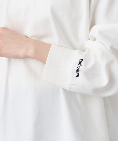 PUAL CE CIN(ピュアルセシン)の「プレーティング天竺オーバーサイズカットソー(Tシャツ/カットソー・レディース・ネイビー/オフホワイト/ベージュ・FREE)」の8枚目の写真