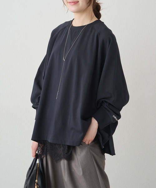 PUAL CE CIN(ピュアルセシン)の「プレーティング天竺オーバーサイズカットソー(Tシャツ/カットソー・レディース・ネイビー/オフホワイト/ベージュ・FREE)」の20枚目の写真