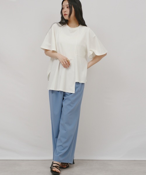 palm RICHE(ポームリシュ)の「アシメカットTOPS(Tシャツ/カットソー・レディース・ブラック/レッド/オフホワイト・M)」の22枚目の写真