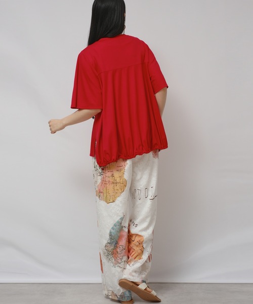 palm RICHE(ポームリシュ)の「アシメカットTOPS(Tシャツ/カットソー・レディース・ブラック/レッド/オフホワイト・M)」の12枚目の写真