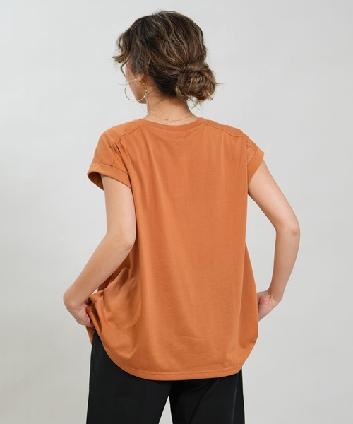 RIKKA FEMME(リッカファム)の「RIKKA FEMME/リッカファム 半袖 Tシャツ フレンチスリーブ 吸水速乾 UVカット RF6S-2101(Tシャツ/カットソー・レディース・オレンジ/ブラウン/カーキ・S/M/M/L)」の15枚目の写真