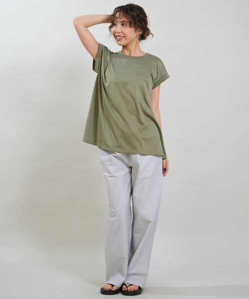 RIKKA FEMME(リッカファム)の「RIKKA FEMME/リッカファム 半袖 Tシャツ フレンチスリーブ 吸水速乾 UVカット RF6S-2101(Tシャツ/カットソー・レディース・オレンジ/ブラウン/カーキ・S/M/M/L)」の10枚目の写真