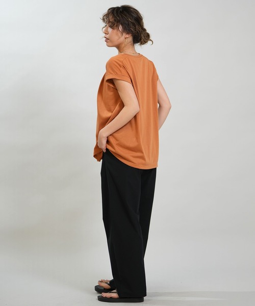 RIKKA FEMME(リッカファム)の「RIKKA FEMME/リッカファム 半袖 Tシャツ フレンチスリーブ 吸水速乾 UVカット RF6S-2101(Tシャツ/カットソー・レディース・オレンジ/ブラウン/カーキ・S/M/M/L)」の17枚目の写真