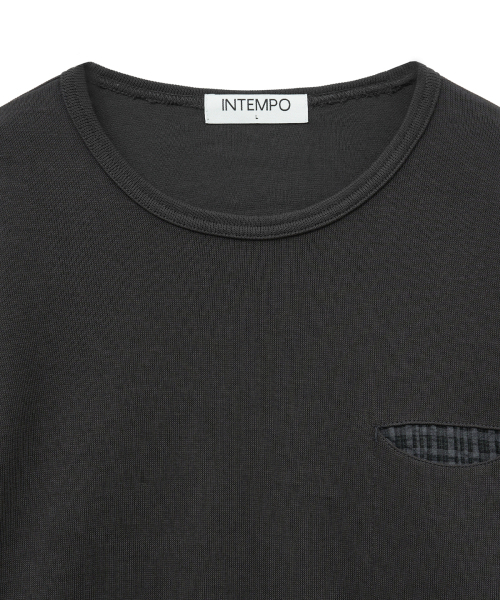 INTEMPOMOOD(インテンポムード)の「チェックインポケットロングスリーブ_チャコール(Tシャツ/カットソー・メンズ・チャコール・LARGE/MEDIUM)」の13枚目の写真