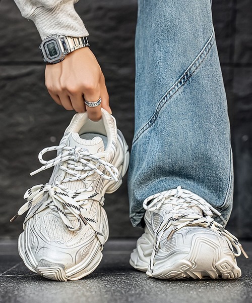 WESTBOY(ウエストボーイ)の「厚底 ボリューム ダッドレースアップスニーカー WO26S3SH18(スニーカー・メンズ・ブラック/ホワイト・41/42/43/44)」の5枚目の写真