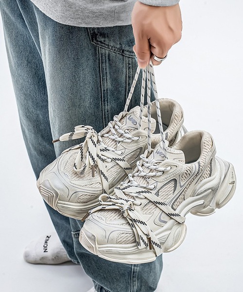 WESTBOY(ウエストボーイ)の「厚底 ボリューム ダッドレースアップスニーカー WO26S3SH18(スニーカー・メンズ・ブラック/ホワイト・41/42/43/44)」の6枚目の写真