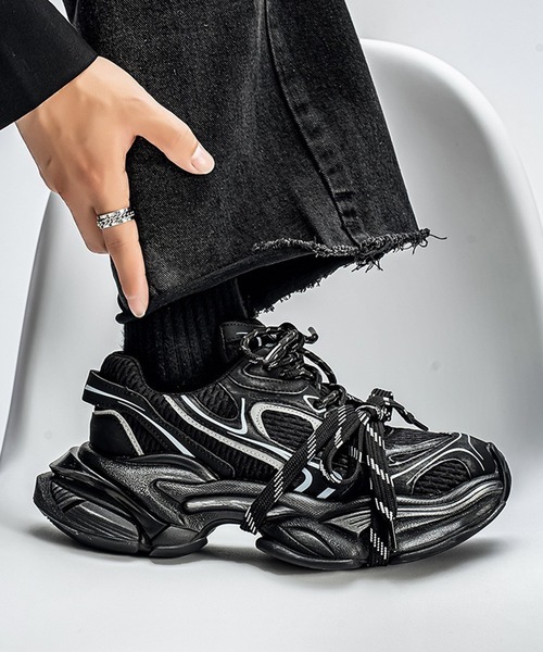 WESTBOY(ウエストボーイ)の「厚底 ボリューム ダッドレースアップスニーカー WO26S3SH18(スニーカー・メンズ・ブラック/ホワイト・41/42/43/44)」の10枚目の写真