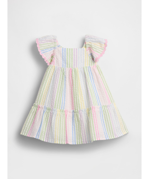 GAP(ギャップ)の「シアサッカー フラッターフリル タンクワンピース (ベビー)(ワンピース・キッズ・マルチ・80cm/70cm/90cm/60cm)」の1枚目の写真