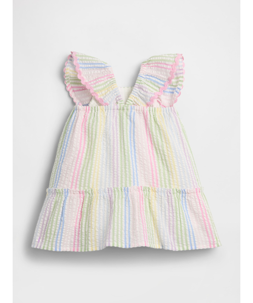GAP(ギャップ)の「シアサッカー フラッターフリル タンクワンピース (ベビー)(ワンピース・キッズ・マルチ・80cm/70cm/90cm/60cm)」の2枚目の写真
