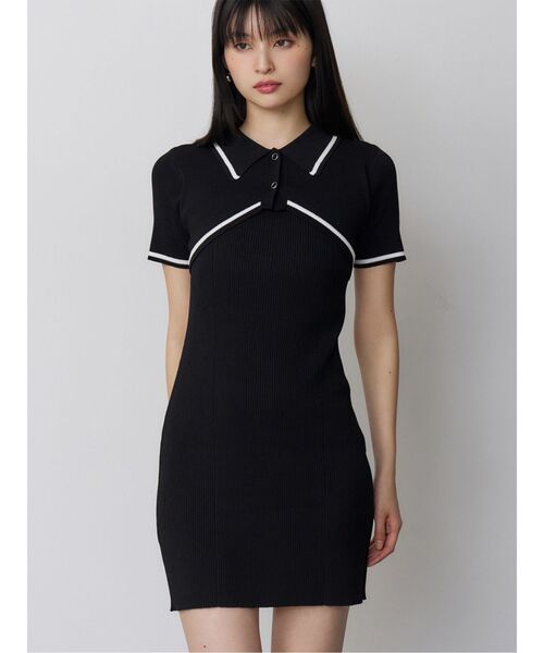 MURUA（ムルーア）の「2wayボレロライクポロワンピース（ワンピース・レディース・グレー/ブラック・FREE）」の2枚目の写真