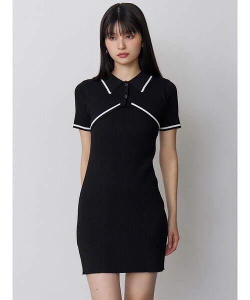 MURUA（ムルーア）の「2wayボレロライクポロワンピース（ワンピース・レディース・グレー/ブラック・FREE）」の3枚目の写真