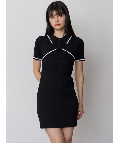 MURUA（ムルーア）の「2wayボレロライクポロワンピース（ワンピース・レディース・グレー/ブラック・FREE）」の4枚目の写真