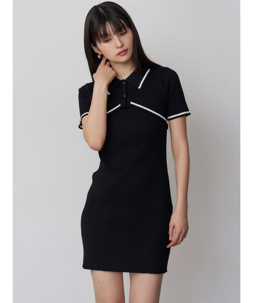 MURUA（ムルーア）の「2wayボレロライクポロワンピース（ワンピース・レディース・グレー/ブラック・FREE）」の6枚目の写真