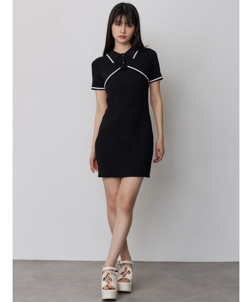 MURUA（ムルーア）の「2wayボレロライクポロワンピース（ワンピース・レディース・グレー/ブラック・FREE）」の8枚目の写真