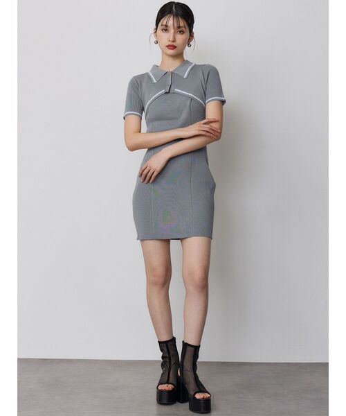 MURUA（ムルーア）の「2wayボレロライクポロワンピース（ワンピース・レディース・グレー/ブラック・FREE）」の18枚目の写真