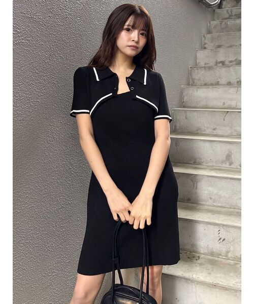 MURUA（ムルーア）の「2wayボレロライクポロワンピース　夏服（ワンピース・レディース・グレー/ブラック・FREE）」の11枚目の写真