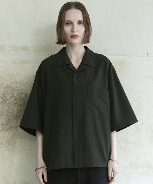remer(リメール)の「ルーズシンセティックリネンシャツ / loose synthetic linen shirt《夏に涼しい麻調素材》(シャツ/ブラウス・メンズ・グレー/ブルー/カーキ/グレイッシュベージュ/ブラック/ミント・LARGE/MEDIUM/SMALL/X-SMALL)」の13枚目の写真