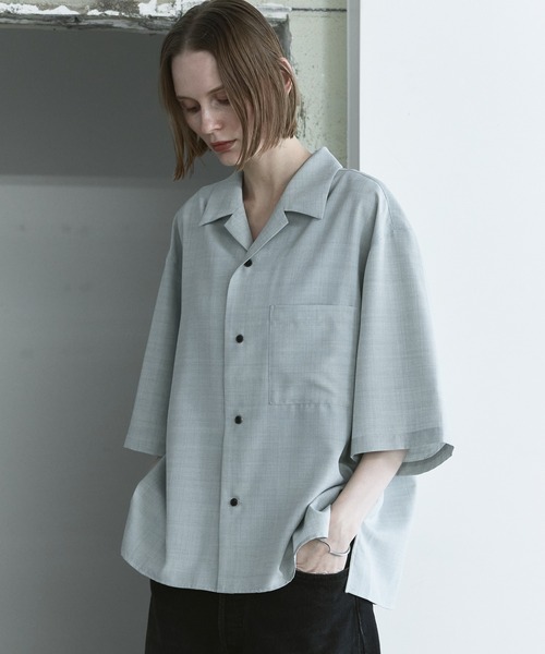 remer(リメール)の「ルーズシンセティックリネンシャツ / loose synthetic linen shirt《夏に涼しい麻調素材》(シャツ/ブラウス・メンズ・グレー/ブルー/カーキ/グレイッシュベージュ/ブラック/ミント・LARGE/MEDIUM/SMALL/X-SMALL)」の19枚目の写真