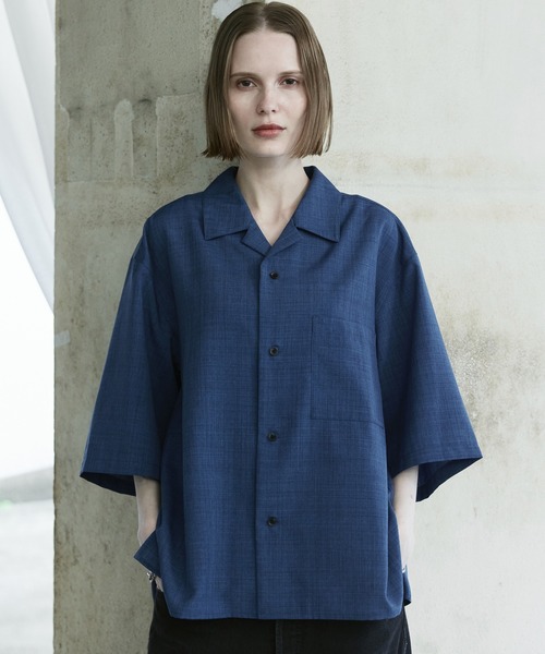 remer(リメール)の「ルーズシンセティックリネンシャツ / loose synthetic linen shirt《夏に涼しい麻調素材》(シャツ/ブラウス・メンズ・グレー/ブルー/カーキ/グレイッシュベージュ/ブラック/ミント・LARGE/MEDIUM/SMALL/X-SMALL)」の7枚目の写真