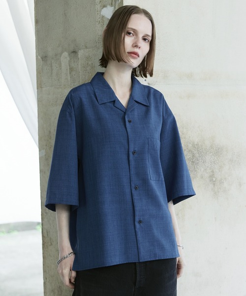 remer(リメール)の「ルーズシンセティックリネンシャツ / loose synthetic linen shirt《夏に涼しい麻調素材》(シャツ/ブラウス・メンズ・グレー/ブルー/カーキ/グレイッシュベージュ/ブラック/ミント・LARGE/MEDIUM/SMALL/X-SMALL)」の9枚目の写真
