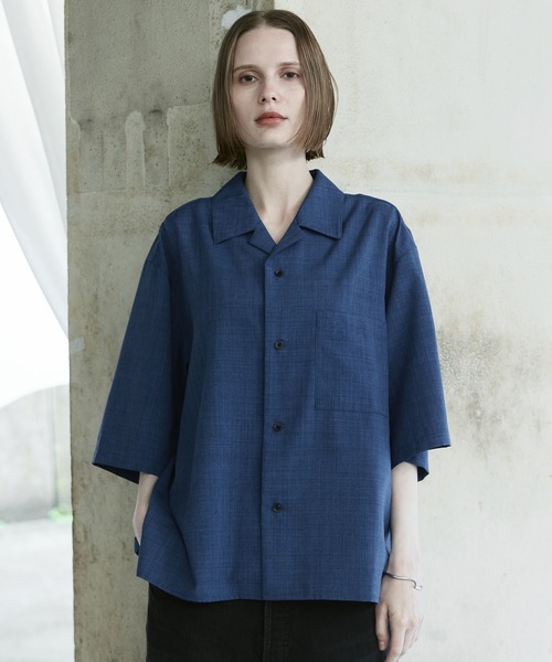 remer(リメール)の「ルーズシンセティックリネンシャツ / loose synthetic linen shirt《夏に涼しい麻調素材》(シャツ/ブラウス・メンズ・グレー/ブルー/カーキ/グレイッシュベージュ/ブラック/ミント・LARGE/MEDIUM/SMALL/X-SMALL)」の10枚目の写真