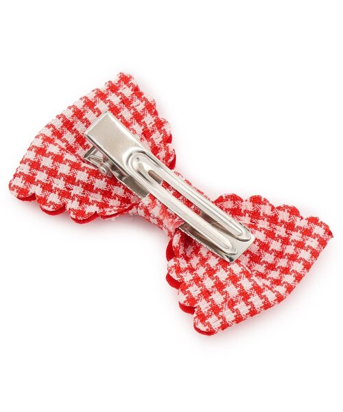 Lycee mine(リセマイン)の「スカラップギンガムチェックリボンヘアクリップ(2コセット)(バレッタ/ヘアクリップ・キッズ・ピンク/ネイビー/レッド/レモンイエロー/サックスブルー/エメラルド・F)」の22枚目の写真