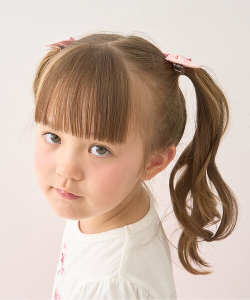 Lycee mine(リセマイン)の「スカラップギンガムチェックリボンヘアクリップ(2コセット)【子供服】【キッズ】【女の子】(バレッタ/ヘアクリップ・キッズ・ピンク/ネイビー/レッド/レモンイエロー/サックスブルー/エメラルド・F)」の16枚目の写真