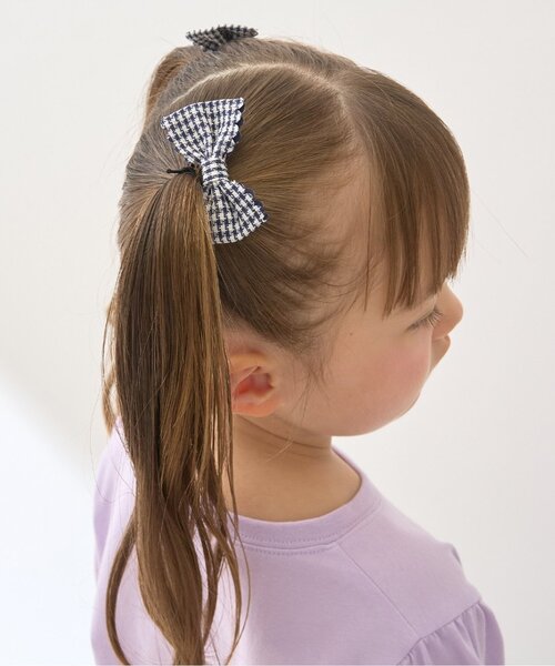 Lycee mine(リセマイン)の「スカラップギンガムチェックリボンヘアクリップ(2コセット)(バレッタ/ヘアクリップ・キッズ・ピンク/ネイビー/レッド/レモンイエロー/サックスブルー/エメラルド・F)」の13枚目の写真