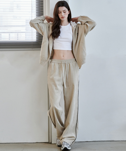 MALOUPE（マロップ）の「2170 ベルベットバンディングパンツ (ベージュ)（スウェットパンツ・レディース・その他・SMALL/MEDIUM）」の4枚目の写真