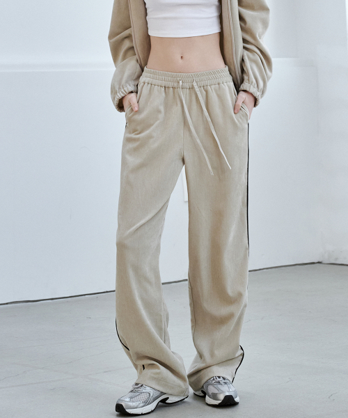 MALOUPE（マロップ）の「2170 ベルベットバンディングパンツ (ベージュ)（スウェットパンツ・レディース・その他・SMALL/MEDIUM）」の8枚目の写真